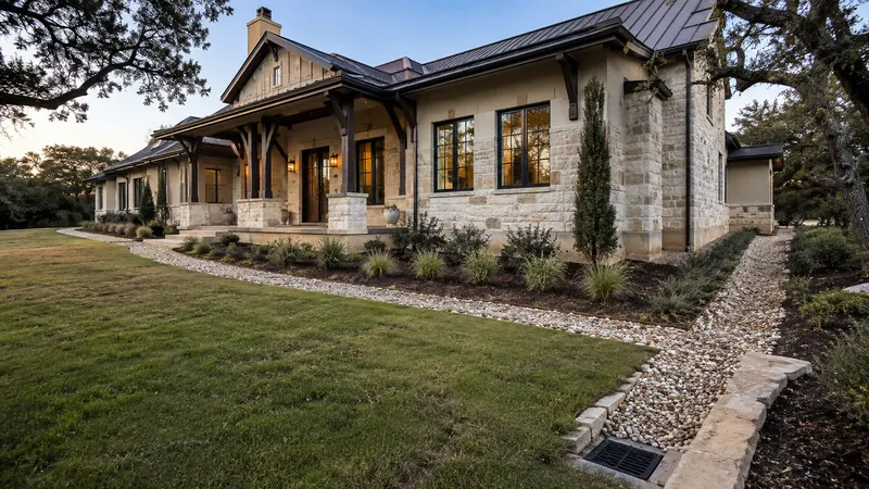 French drain and site drainage solution in Spring Branch, TX by CJK Landscaping – project photo 1