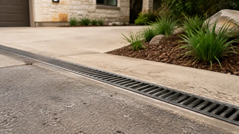 French drain and site drainage solution in Spring Branch, TX by CJK Landscaping – project photo 3