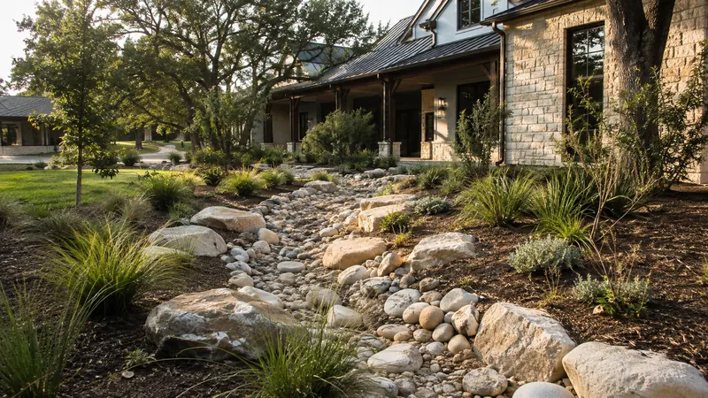 French drain and site drainage solution in Spring Branch, TX by CJK Landscaping – project photo 7