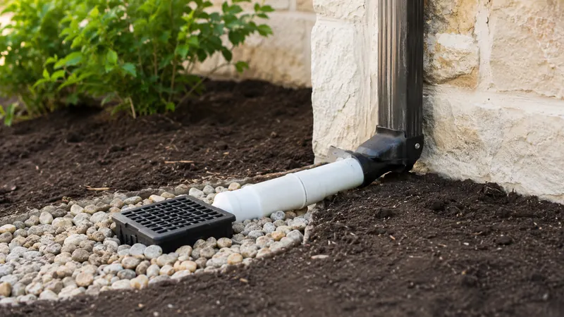 French drain and site drainage solution in Spring Branch, TX by CJK Landscaping – project photo 8