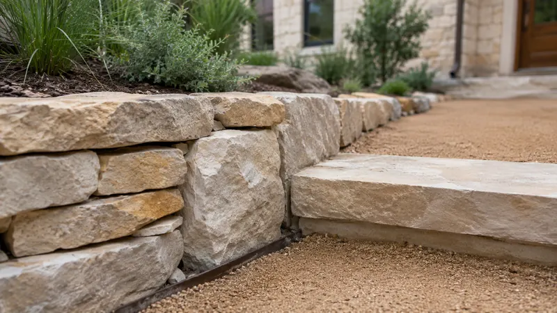 Limestone patio and hardscaping in Spring Branch, TX by CJK Landscaping