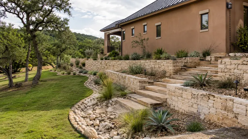 Limestone patio and hardscaping in Spring Branch, TX by CJK Landscaping – project photo 4