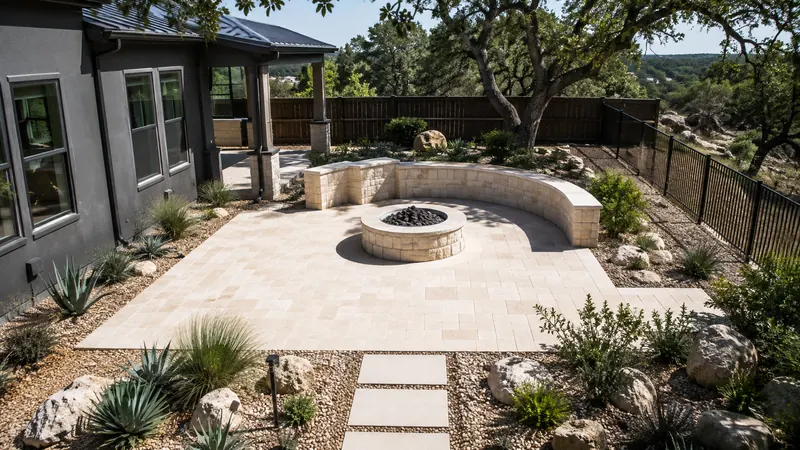 Limestone patio and hardscaping in Spring Branch, TX by CJK Landscaping – project photo 5