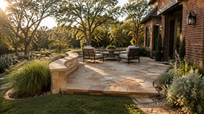 Limestone patio and hardscaping in Spring Branch, TX by CJK Landscaping – project photo 6