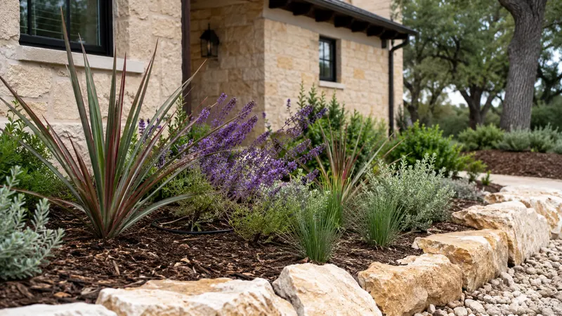 Native Texas planting bed in Spring Branch, TX by CJK Landscaping
