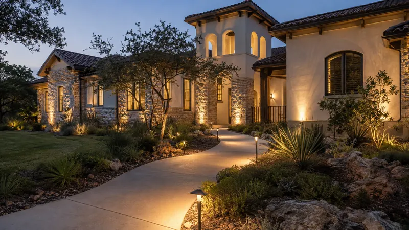 Low-voltage landscape lighting in Spring Branch, TX by CJK Landscaping