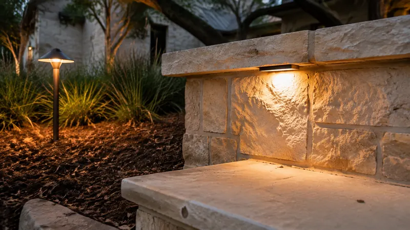 Low-voltage landscape lighting in Spring Branch, TX by CJK Landscaping – project photo 7