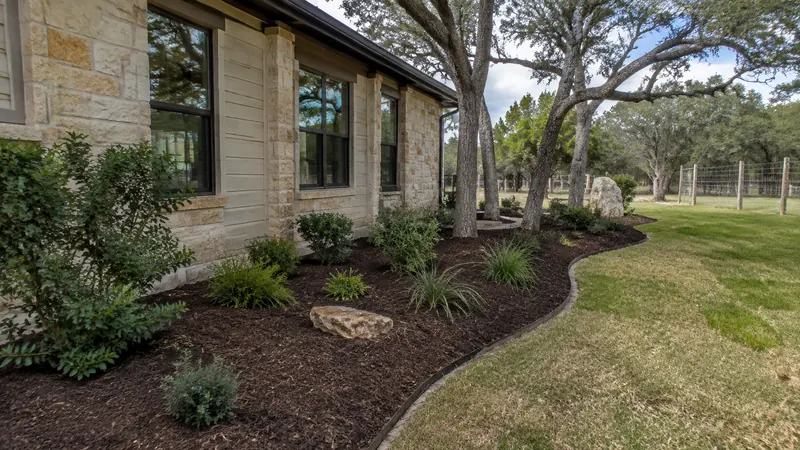 Fresh mulch installation in Spring Branch, TX by CJK Landscaping – project photo 4