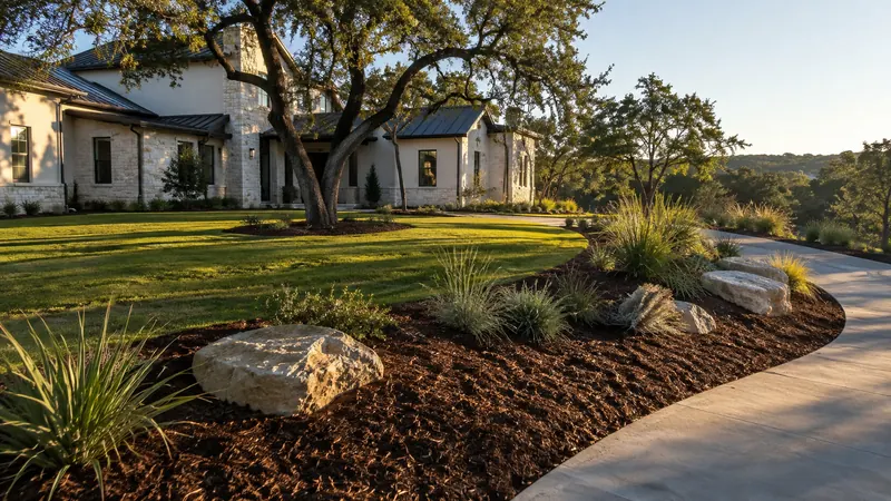 Fresh mulch installation in Spring Branch, TX by CJK Landscaping – project photo 8