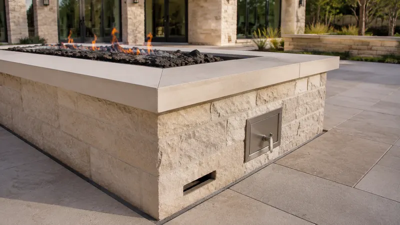Custom stone fire pit in Spring Branch, TX by CJK Landscaping – project photo 6