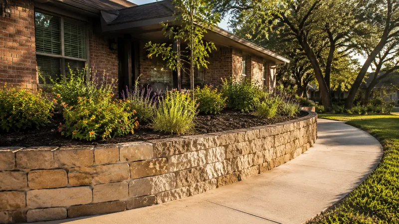 Limestone retaining wall in Spring Branch, TX by CJK Landscaping – project photo 6