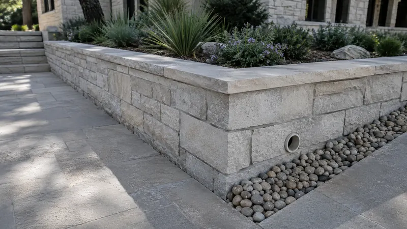 Limestone retaining wall in Spring Branch, TX by CJK Landscaping – project photo 7