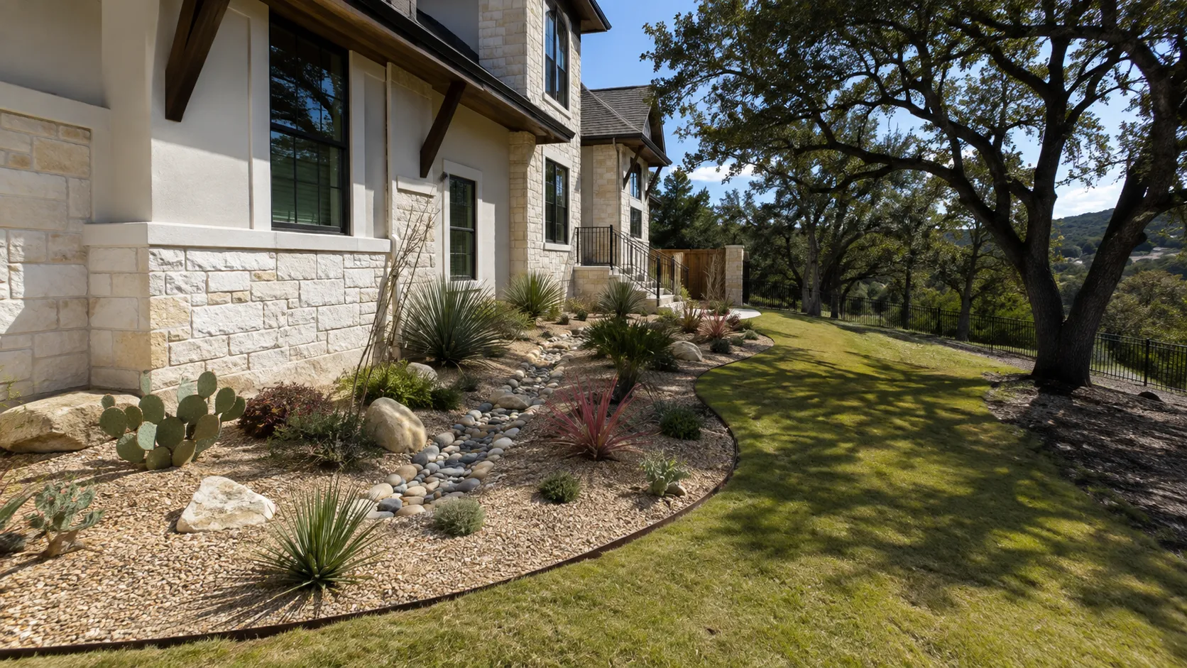 Eco-friendly gardening with adapted Texas plants in a Spring Branch, TX xeriscape